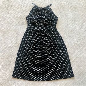 Polka Dot Key Hole Halter Mini Dress